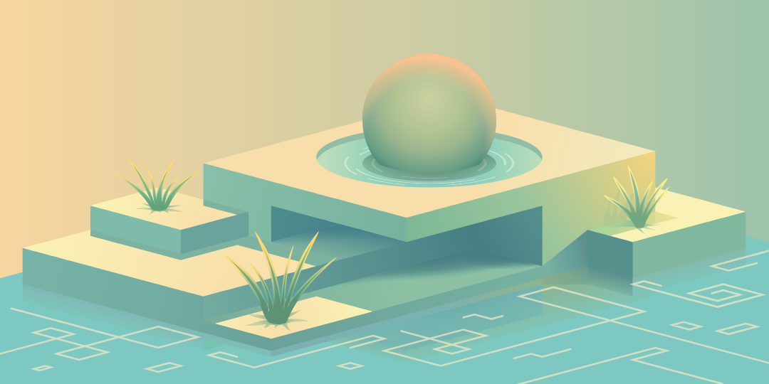 Vector art of Isometric Fountain