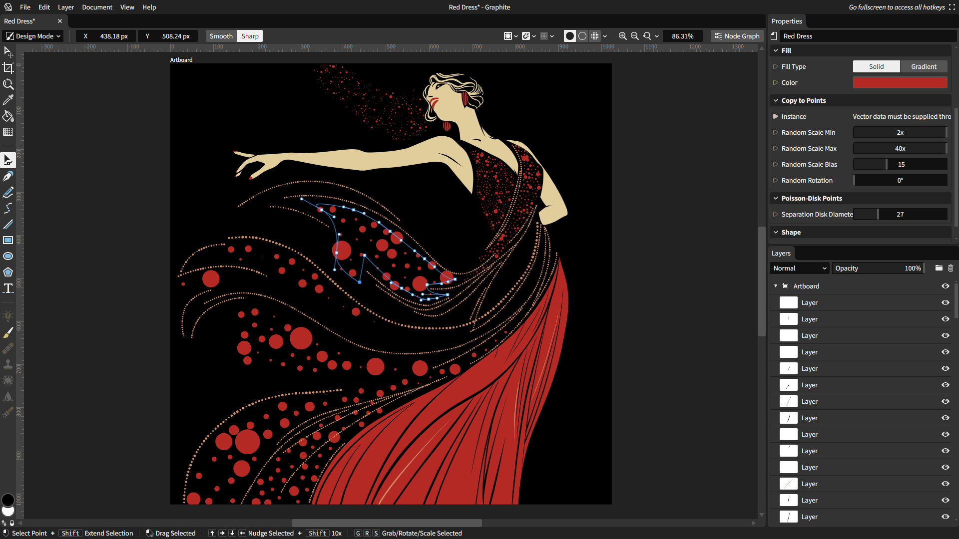 Vector artwork: "Red Dress"