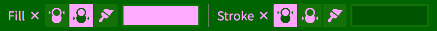 The Fill and Stroke controls for a vector tool's options